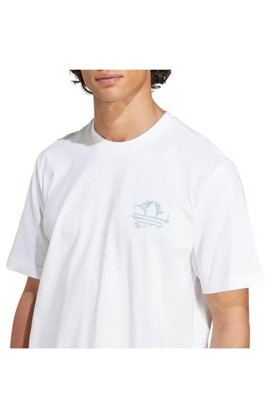 adidas Erkek  Beyaz  T-shirt GRAPHIC TEE KC4956 - Resim 4