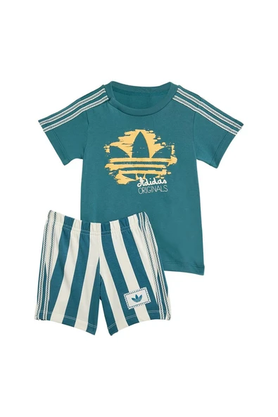 adidas Bebek  Yeşil  Eşofman TEE SHORT SET KC0772 - 2