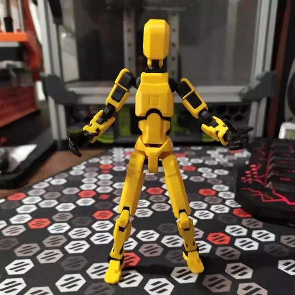 Hareketli Eklem 3D Baskı Bebek - Turuncu + Mavi - Kendin Yap - 12