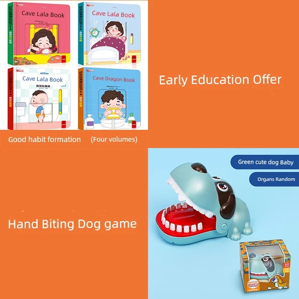 Zeka Bebek Oyuncakları - Alışkanlık Oluşumu [4 Paket] + Eğlenceli Isırma Köpeği