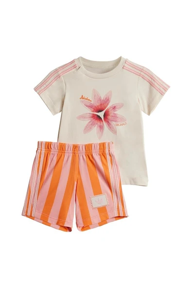 adidas Bebek  Beyaz  Eşofman TEE SHORT SET KC0771
