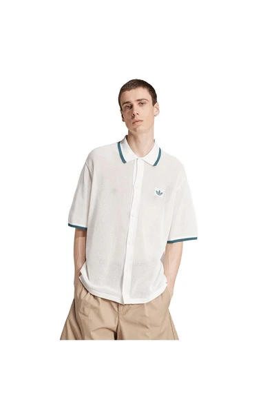 adidas Erkek  Beyaz  T-shirt KNITTED SHIRT KC3526