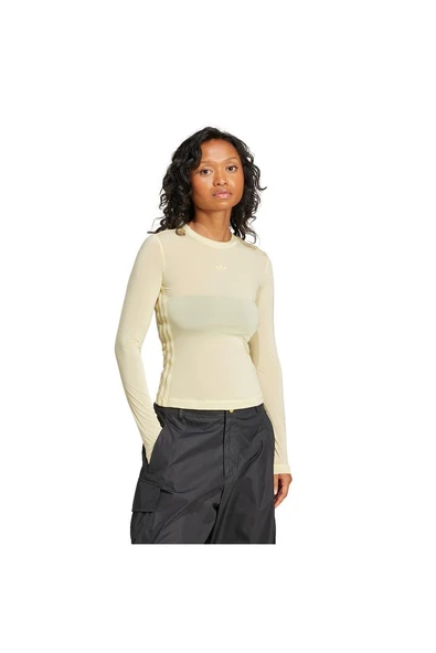 adidas Kadın  Sarı  Sweatshirt SHEER 3S LS JD3599