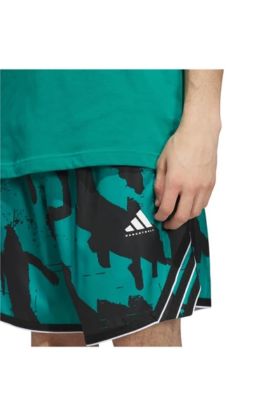 adidas Erkek  Yeşil  Şort CRAZYLITE AOP 3 JI7565 - 5