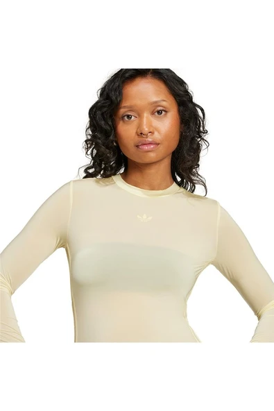 adidas Kadın  Sarı  Sweatshirt SHEER 3S LS JD3599 - 5