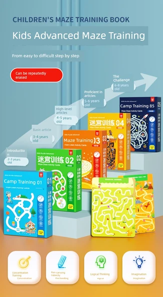 Çocuk Labirent Oyuncakları - 5-8 Yaş için 128 Sahne Labirenti (2 Kutulu: Ustalık + Zorluk) - Resim 8