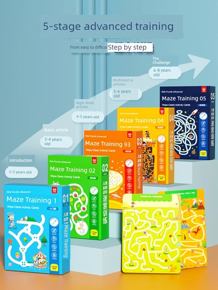 Çocuk Labirent Oyuncakları - 5-8 Yaş için 128 Sahne Labirenti (2 Kutulu: Ustalık + Zorluk) - Resim 3