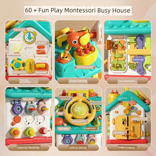 Montessori Altıgen Meşgul Ev Pil Versiyonu - Resim 3