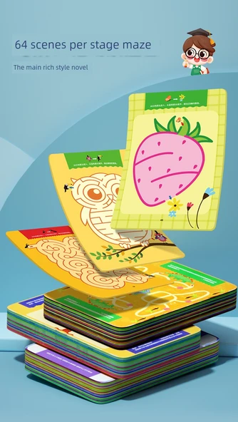 Çocuk Labirent Oyuncakları - 5-8 Yaş için 128 Sahne Labirenti (2 Kutulu: Ustalık + Zorluk) - Resim 9