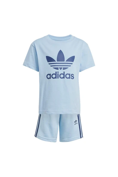 adidas Çocuk  Mavi  Eşofman SHORT TEE SET JC9160 - 9