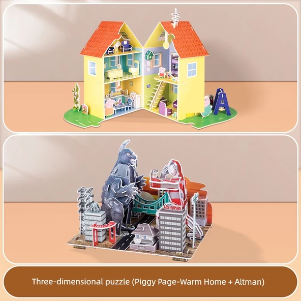Peppa Pig 3D Bulmaca - Sıcak Ev + Altman Stereo Bulmaca 2 Kutulu