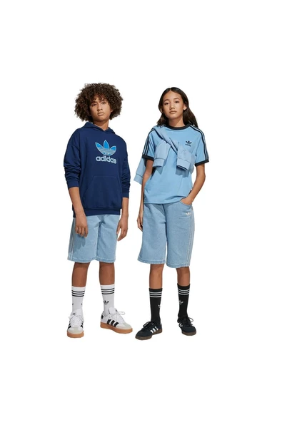 adidas Çocuk  Mavi  Şort DENIM GFX SHORT JZ9938 - 7