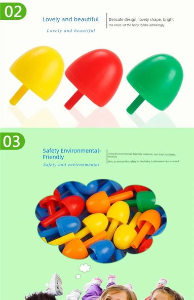 Mantar Tırnak Sanatı Bulmaca Pegboard Seti - 1688 Parça + 2 Sepet + 3 Tabak + Figür + 84 Harf - 11