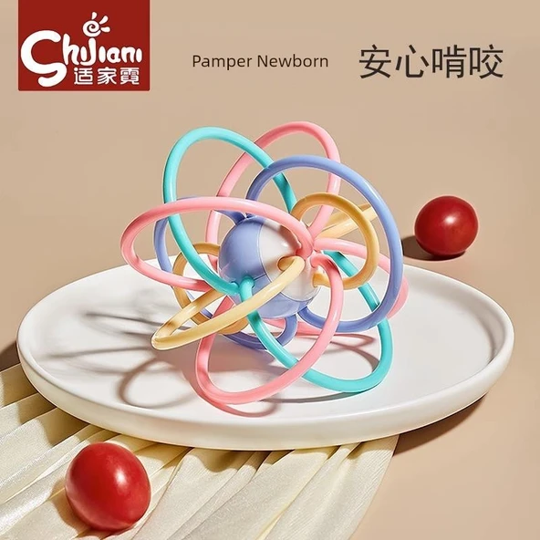 Bebek Diş Kaşıyıcı Çıngırak - Manhattan Diş Topu + Diş Atom Topu - 3