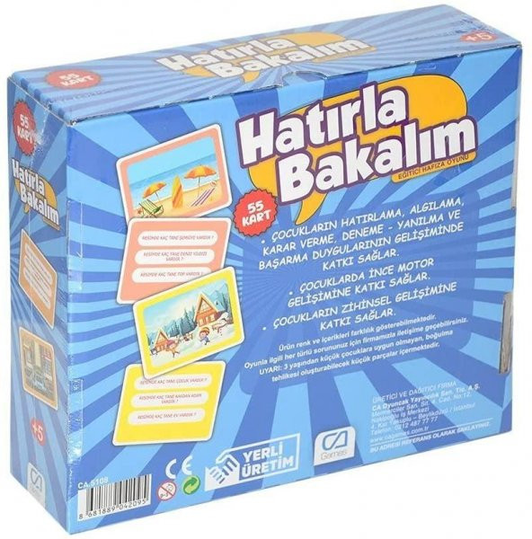 Ca Games Hatırla Bakalım - Eğitici Oyun Kartları CA.5108 - 2