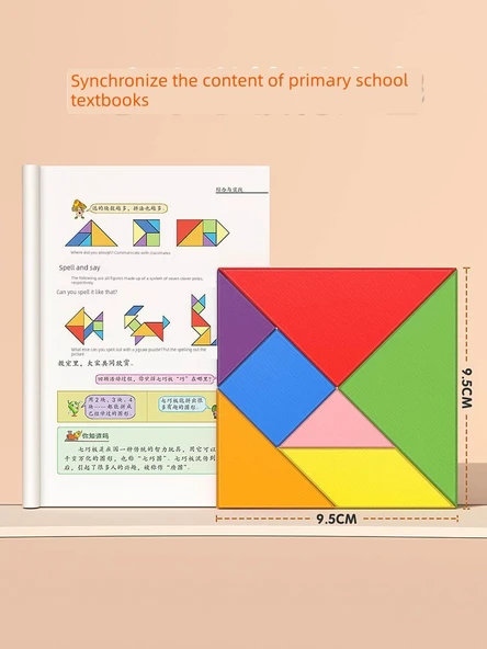 Ahşap Manyetik Tangram Bulmaca Seti - Manyetik Tangram (94 Banknot + 40 Madeni Para + Depolama Çantası) ile - 3