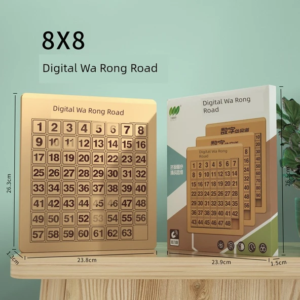 Üç Krallık Klotski Huarong Yolu Kaydırmalı Bulmaca - Dijital Huarong Yolu 8x8 Manyetik Versiyonu (1-63)