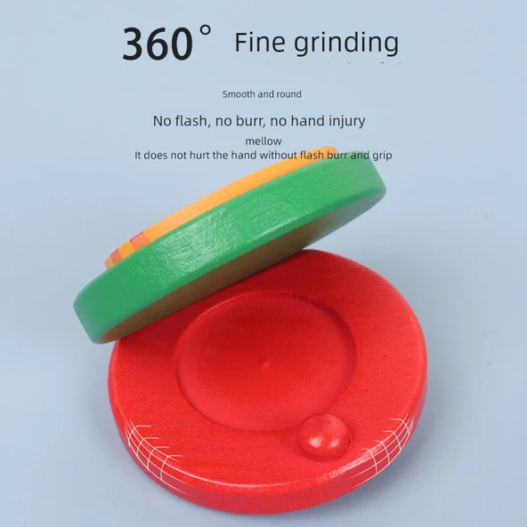 Ahşap Kastanyet - Açık Sarı (Domuzcuk) - Resim 6