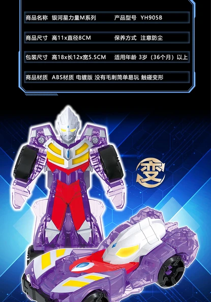 Galaxy Cerro 4.5 inç Deforme Araba - Şeffaf Açık Mavi Saga - 12