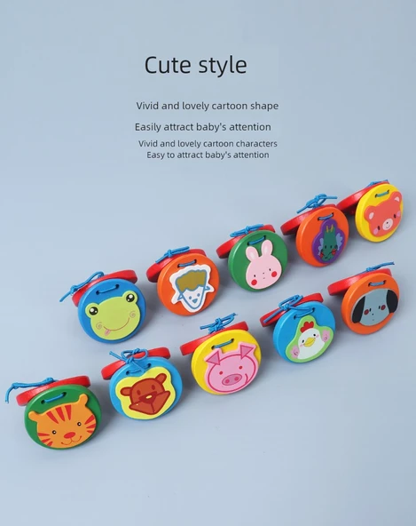 Ahşap Kastanyet - Açık Sarı (Domuzcuk) - Resim 10