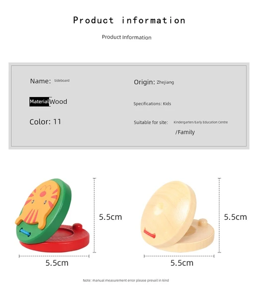 Ahşap Kastanyet - Açık Sarı (Domuzcuk) - Resim 9