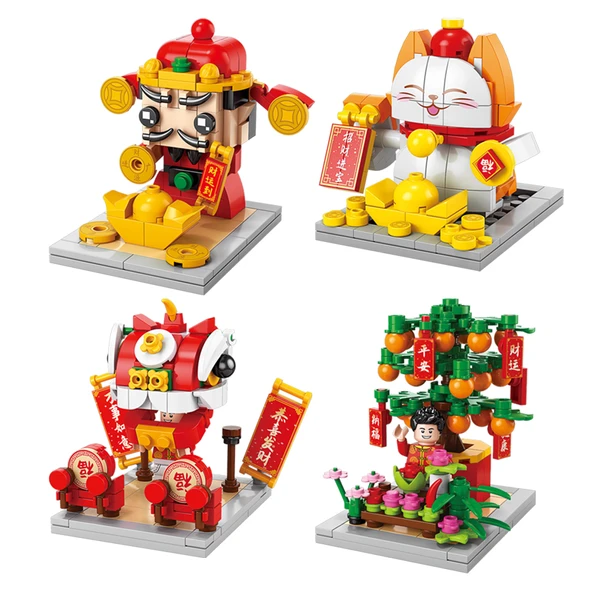 Bahar Festivali Yapı Blokları - Şanslı Kedi (153 parçalı) Işıklı - Resim 2