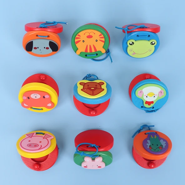 Ahşap Kastanyet - Açık Sarı (Domuzcuk) - Resim 2