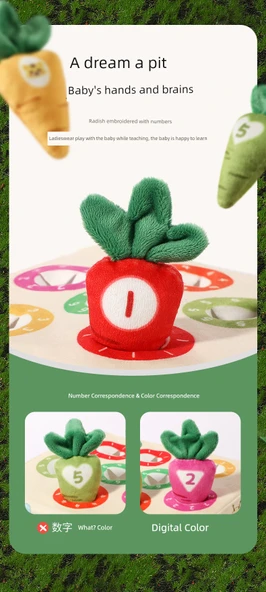 Montessori Turp Çekme Oyuncağı - Büyük 6 Parça Set - 9
