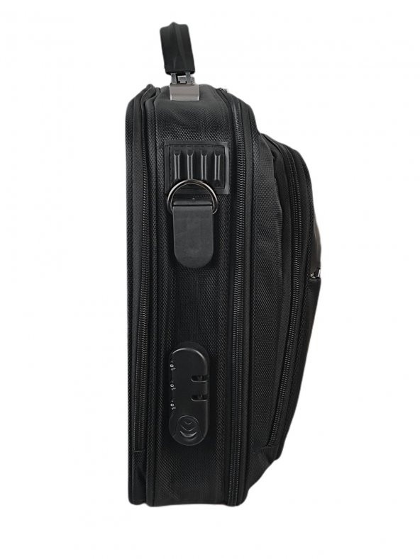 Unisex 15.6 Siyah Çelik Kasalı Laptop Evrak Bilgisayar Çantası - 3