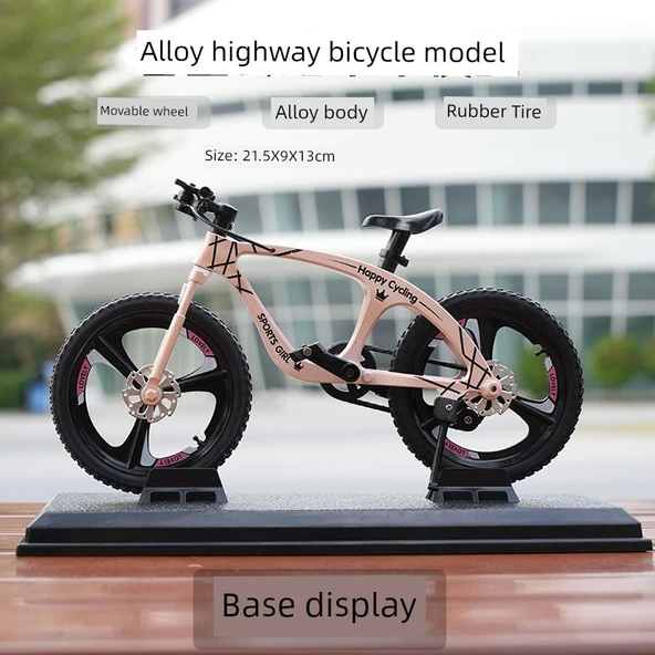 DIY 28 Büyük Bar Bisiklet Alaşım Modeli - Pembe Yol Bisikleti + Gösterim Tabanı