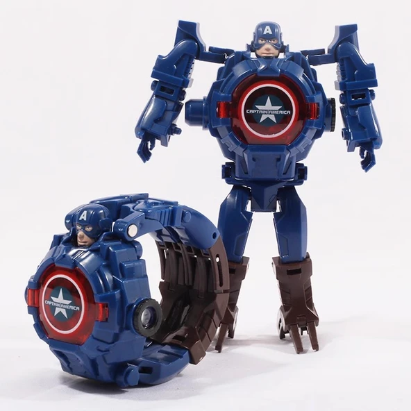 Çocuklar için Işıklı Projeksiyon Değişim Oyuncak Saati - Iron Man - Değişim + Zaman - 5