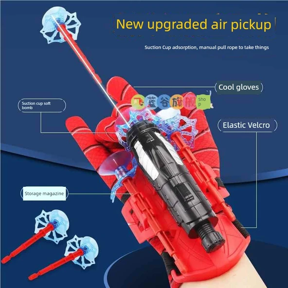 Kahraman Eldiven Fırlatıcı Oyuncak - Fırlatıcı + 10 Mermi + Eldiven + Tel - Resim 5