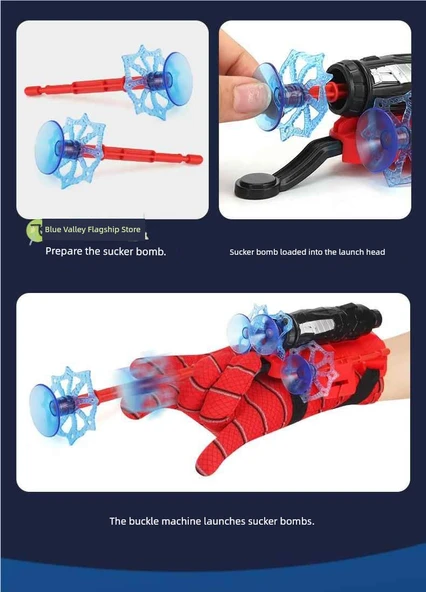 Kahraman Eldiven Fırlatıcı Oyuncak - Fırlatıcı + 10 Mermi + Eldiven + Tel - Resim 12