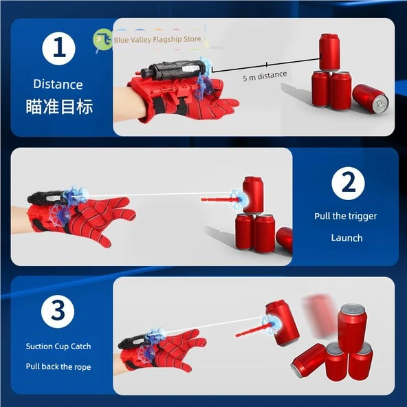 Kahraman Eldiven Fırlatıcı Oyuncak - Fırlatıcı + 3 Mermi - 4