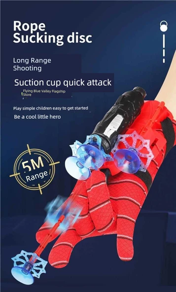 Kahraman Eldiven Fırlatıcı Oyuncak - Fırlatıcı + 10 Mermi + Eldiven + Tel - Resim 11