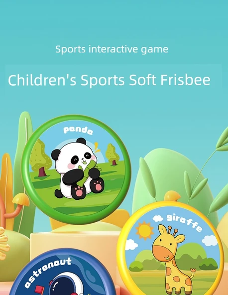 Çocuklar için Yumuşak Frisbee - İkili Yarışma Panda Astronot - 8