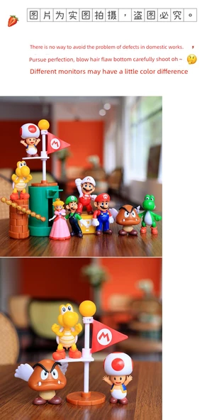 Super Mario Luigi Figür Seti - 4.5-6.5cm - 8 Sahne - 8