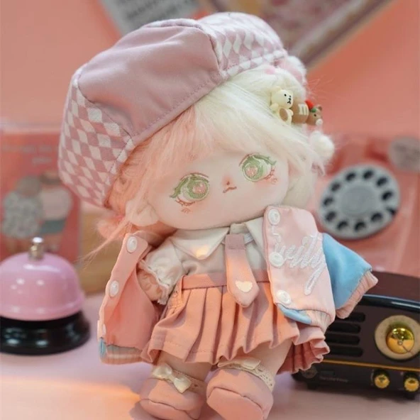 Pamuklu Dokuz Kuyruklu Tilki Bebek 20cm - Çilek Prenses - Rastgele Bebek Etekli - Boneless - 3