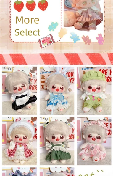 Pamuklu Dokuz Kuyruklu Tilki Bebek 20cm - Braket - Rastgele Bebek Etekli - Boneless - 9