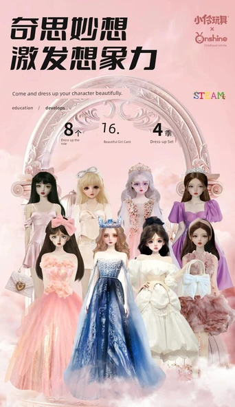 Kızlar için Manyetik Kostüm Çıkartma Kitabı - Shu Yue + Koleksiyon Kitabı - 7