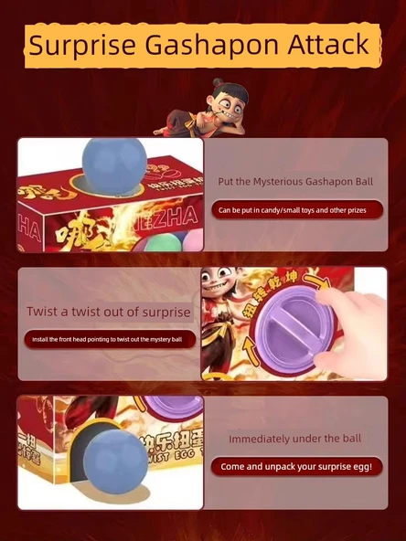 Otte Warrior Çocuklar Sürpriz Dönüş Gashapon Makinesi - [İki Paket] Kabi Bala + Rab Hits Altın Yumurtalar 40 Paket - 5