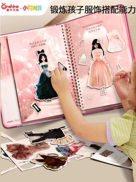 Kızlar için Manyetik Kostüm Çıkartma Kitabı - Mavi Güneş Avcısı + Koleksiyon Kitabı - 3
