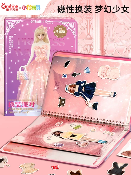 Kızlar için Manyetik Kostüm Çıkartma Kitabı - Shu Yue + Koleksiyon Kitabı - 6