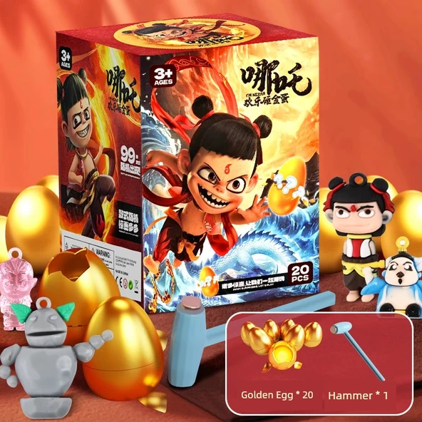 Otte Warrior Çocuklar Sürpriz Dönüş Gashapon Makinesi - Hangi? Smash Altın Yumurta Kutu 20 Paket + Çekiç
