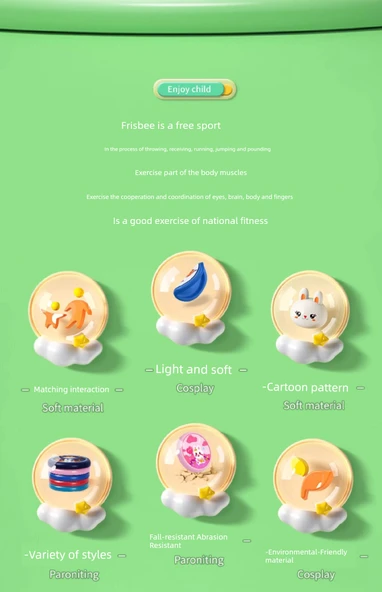 Çocuklar için Güvenli Yumuşak Yapıştırıcı Frisbee Boomerang - Orijinal Tasarım Koşan Tyrannosaurus Rex Yumuşak Kalınlaştırılmış - 20cm - Resim 7