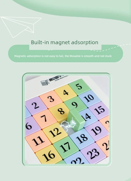 Manyetik Dijital Klotski Bulmaca - Başlangıç Seti (3+4+5 Sıra Renk) - 11