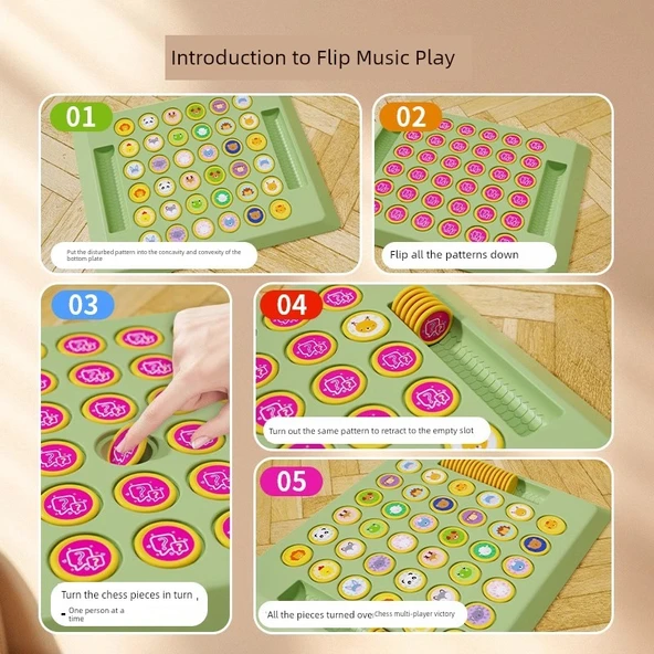 Eğitici Flip Satranç Seti - Büyük Hayvan Flip Satranç + Tavşan Hızlandırıcı - 6