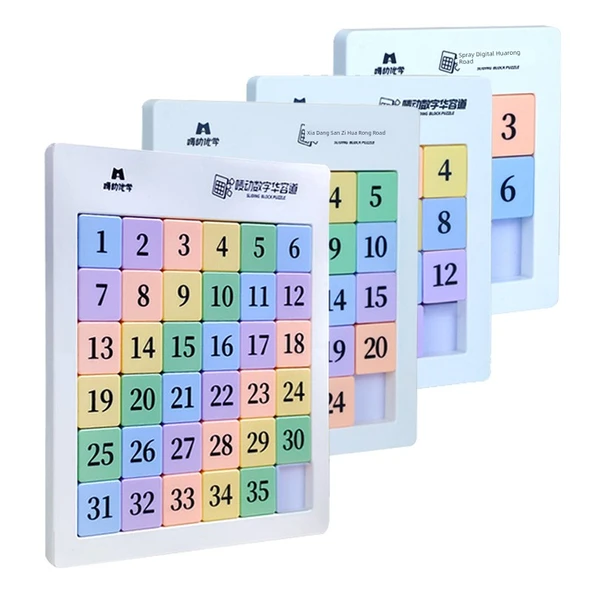 Manyetik Dijital Klotski Bulmaca - 4'lü Tam Set (3+4+5+6 Sıra Renk)