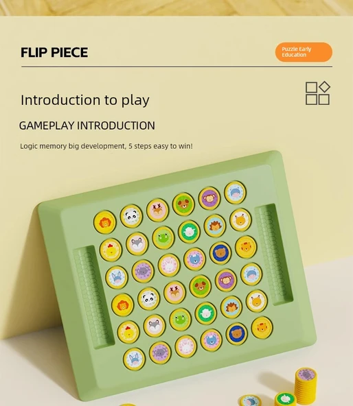 Eğitici Flip Satranç Seti - Büyük Hayvan Flip Satranç + Tavşan Hızlandırıcı - 10