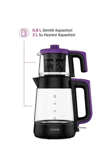Altus Al 796 S Cam Çay Makinesi Siyah - 2